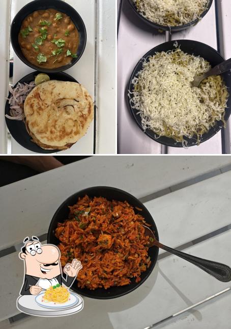 Spaghetti carbonara at Aahar Satvik Cafe & Restro