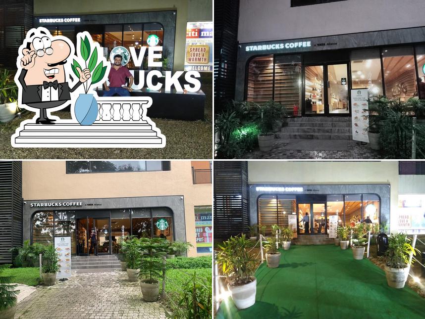 The exterior of Starbucks