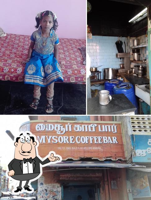 The picture of interior and exterior at Mysore Coffee Bar