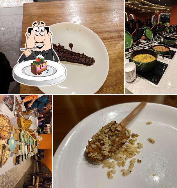 Chocolate cake at 63 Degrees Modern Regional Buffet