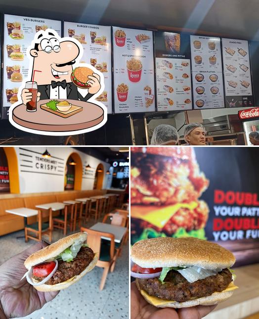 Try out a burger at Leon's Burgers & Wings Hitech City
