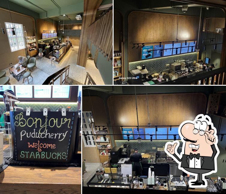 The interior of Starbucks