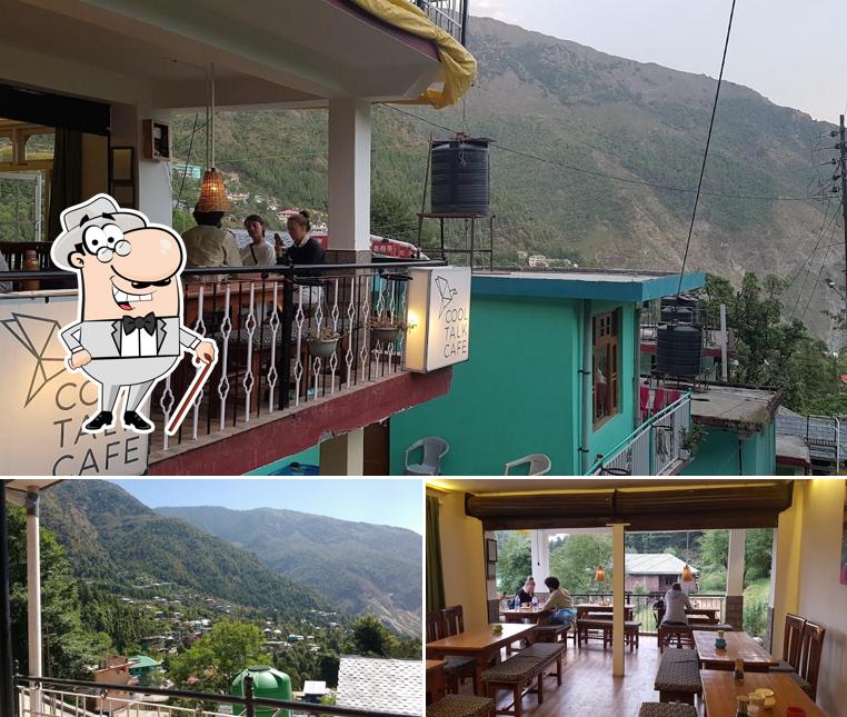 Among different things one can find exterior and dining table at Cool Talk Cafe