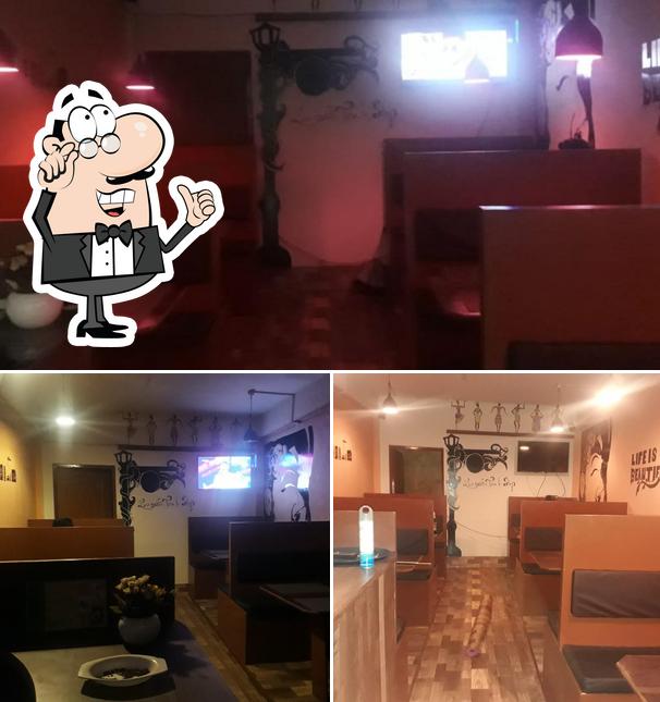 The interior of Hideout Restaurant Gangtok