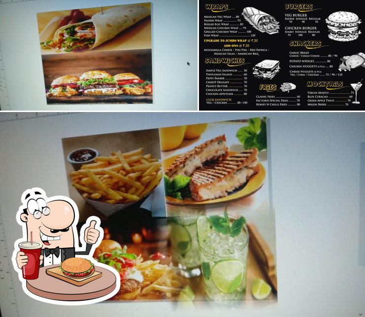 Order a burger at Le Wrap Factorie