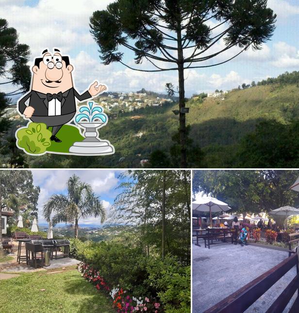 o exterior é uma característica importante do Restaurante Rancho do Boi