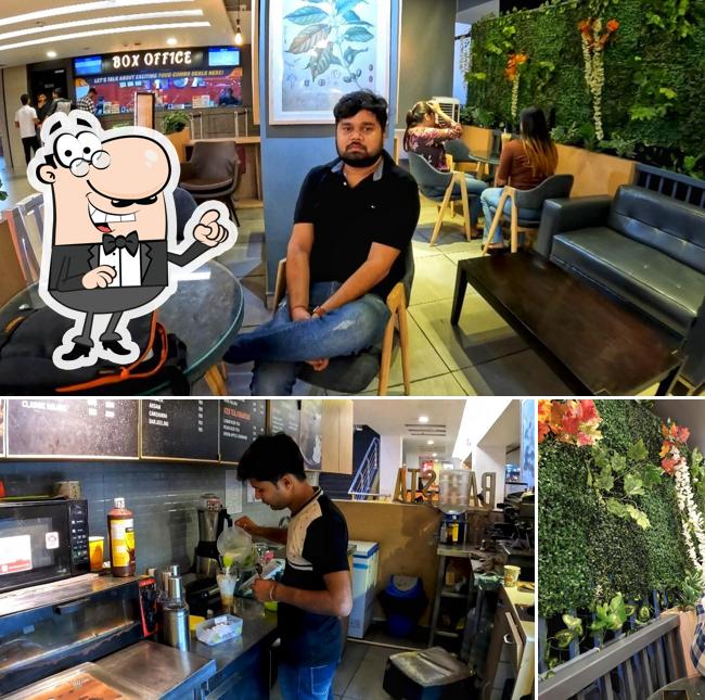 The picture of interior and exterior at Barista