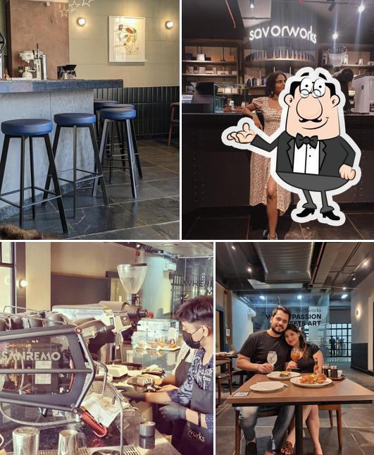 Take a seat at one of the tables at Savorworks Coffee & Chocolate