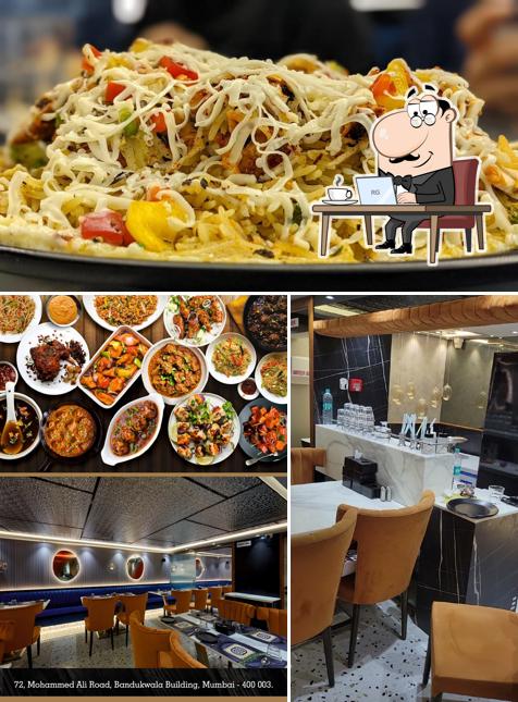 The picture of interior and food at SAFEER MULTI CUISINE