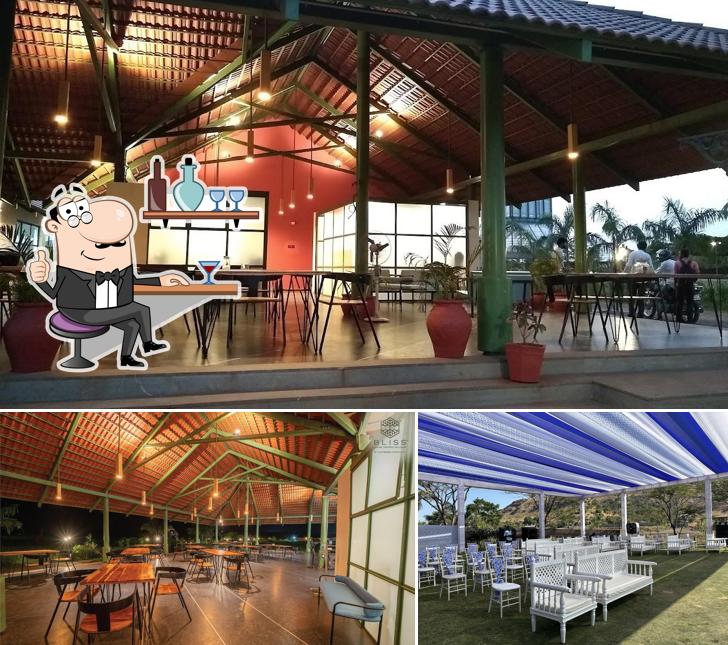 Take a seat at one of the tables at Touchwood Bliss Nature Retreat