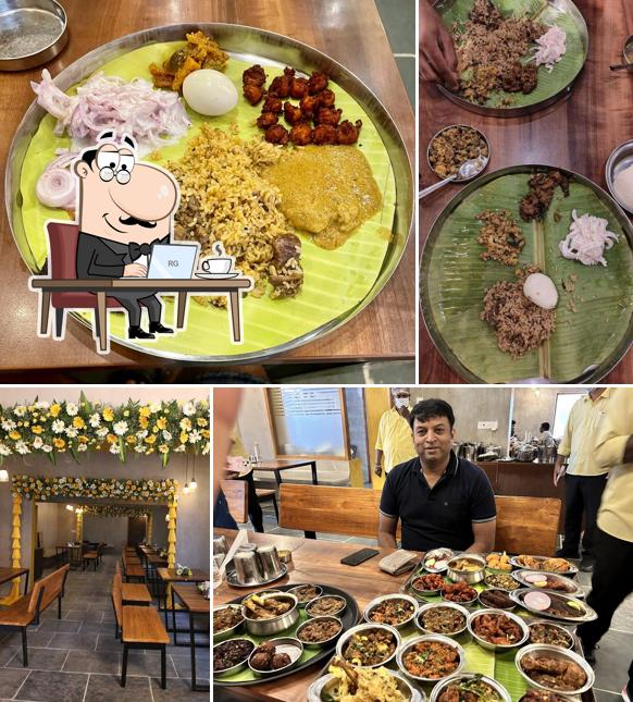 Take a seat at one of the tables at Manjal