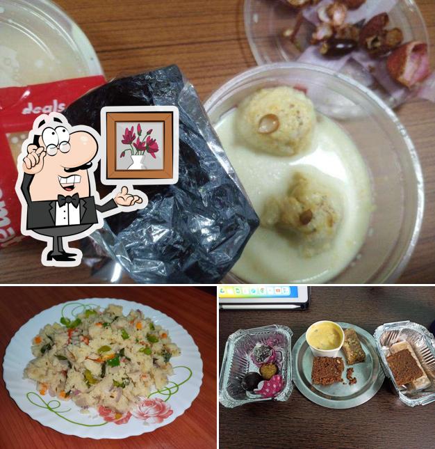 The photo of Mom's food factory’s interior and food