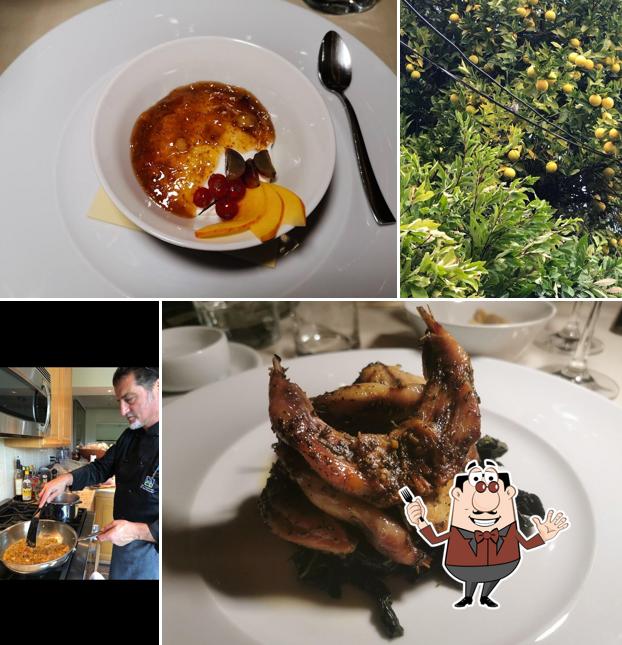 Creme brulee e spezzatino di maiale al Antico Ristoro Le Colombaie