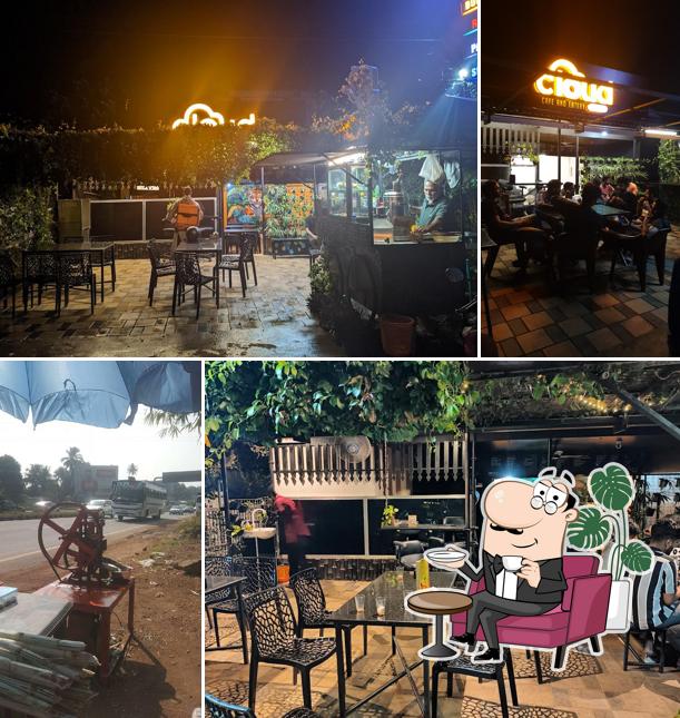 Take a seat at one of the tables at Cloud Club Café