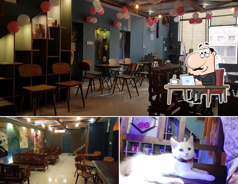 The interior of Black Out Cafe & Restro