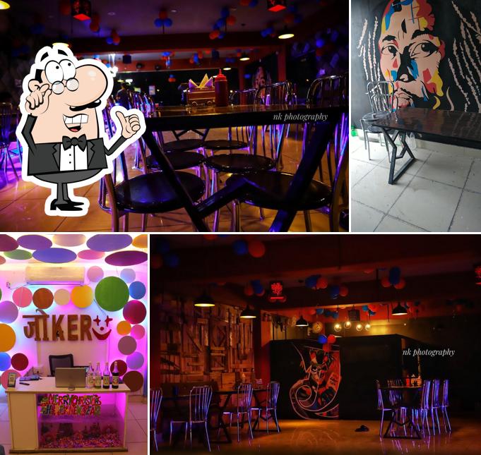 The interior of The Joker Cafe & Rooftop Restaurant