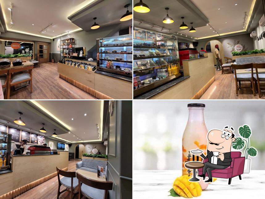 Take a seat at one of the tables at Barista