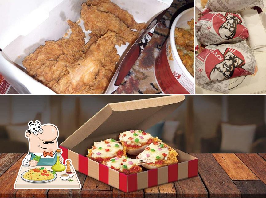 The image of food and interior at KFC