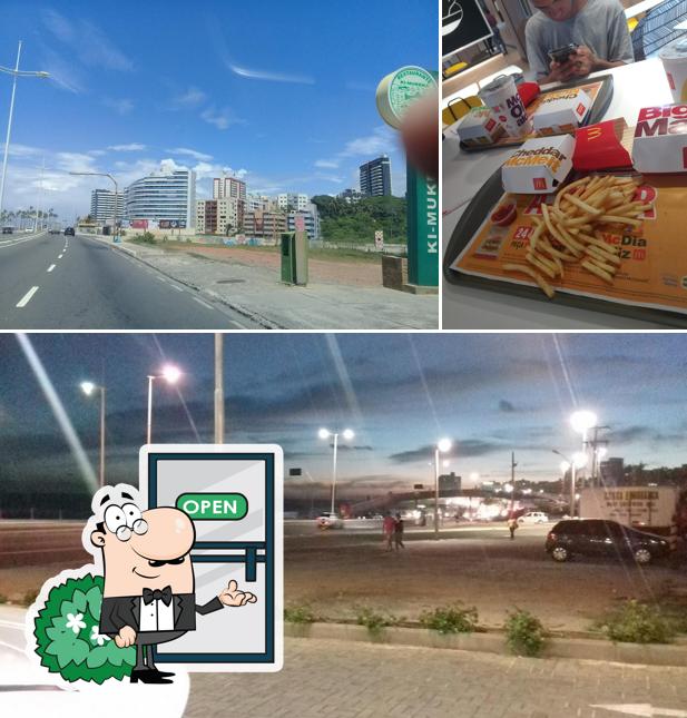 A exterior e friso do restaurante