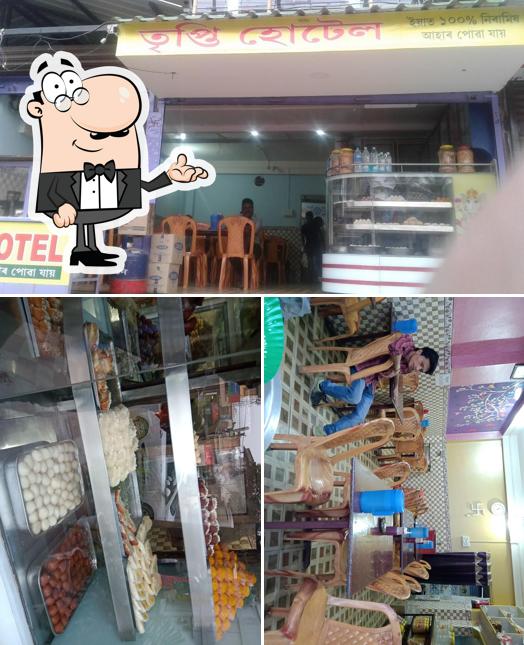 Check out the photo showing interior and food at Tripti Hotel