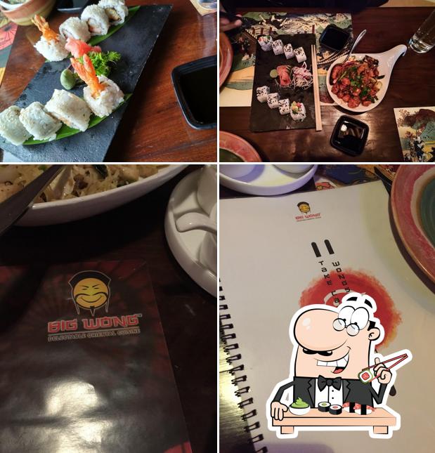 Sushi rolls are available at Big Wong