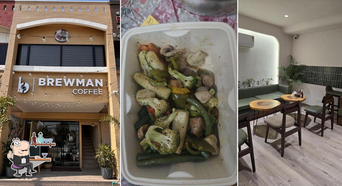 Take a seat at one of the tables at Brewman Coffee