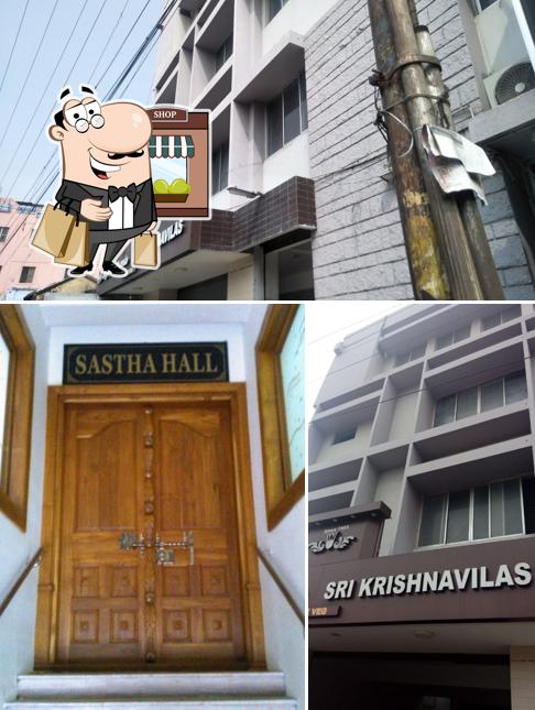 The exterior of Sri Krishna Vilas Hotels