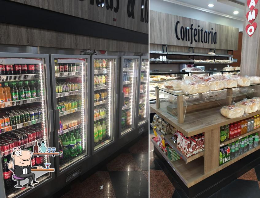 Sente em uma das mesas no Panielle Pães e Delícias