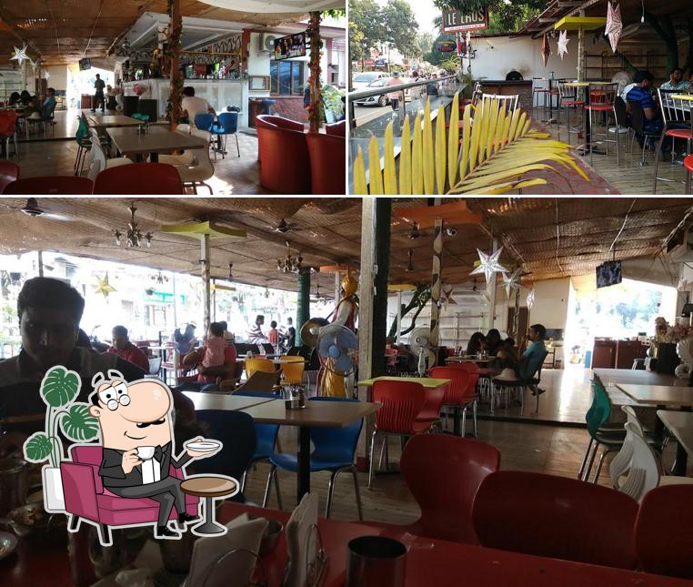 Take a seat at one of the tables at Lezeros Restaurant and Bar