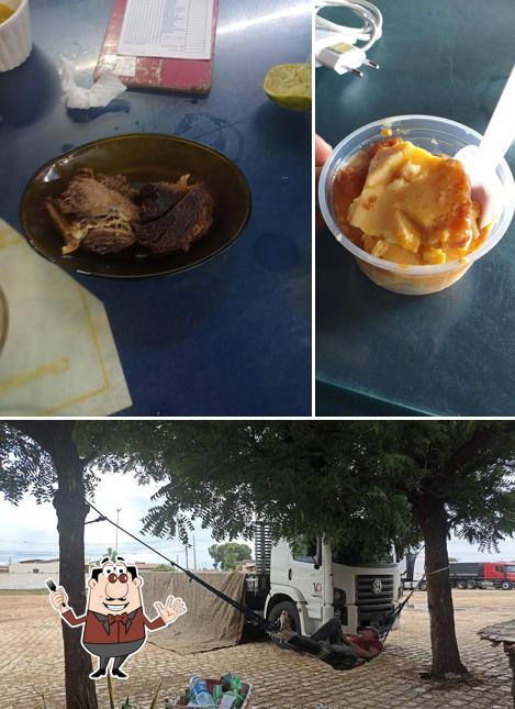 Confira a foto ilustrando comida e exterior a Posto Estrela Dalva