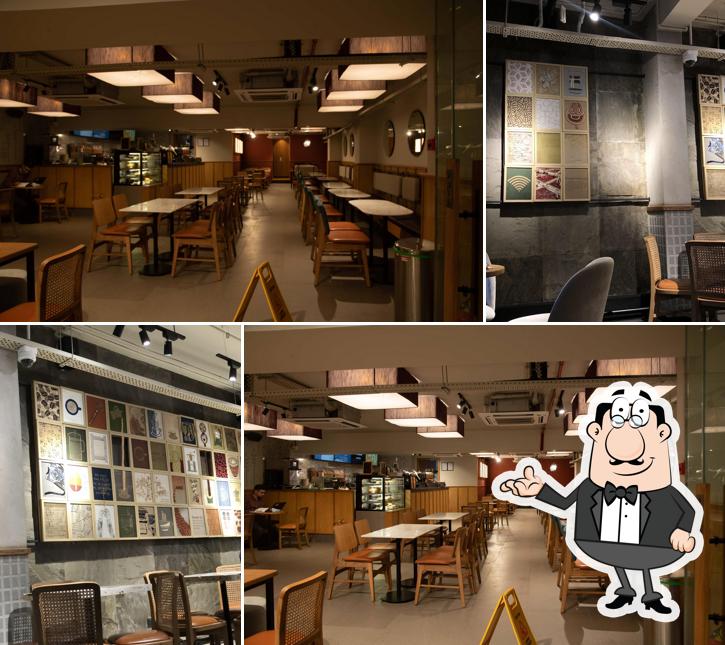 Take a seat at one of the tables at Third Wave Coffee