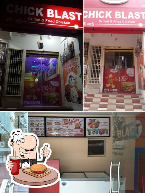 Order a burger at Chick Blast