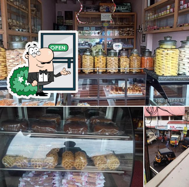 Among different things one can find exterior and food at Malabar Bakery