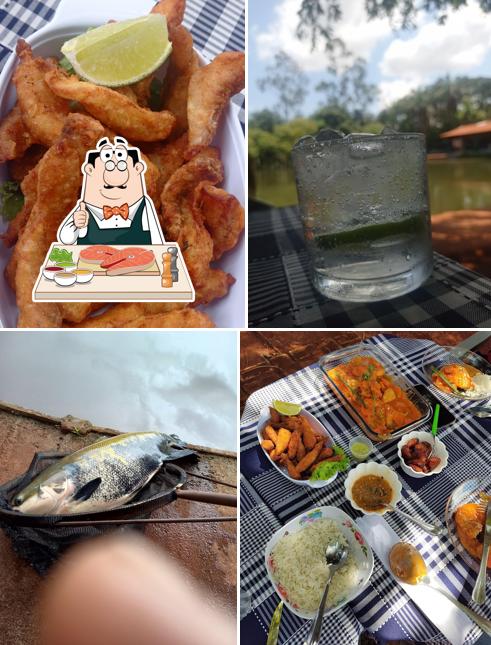 Peixe e fritas em Pesque Pague e Restaurante Tuiuiu