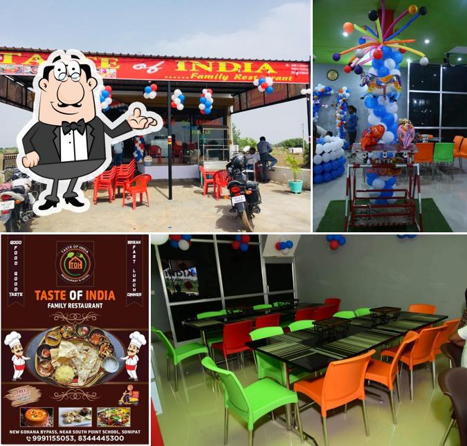 The interior of TASTE OF INDIA FAMILY RESTAURANT