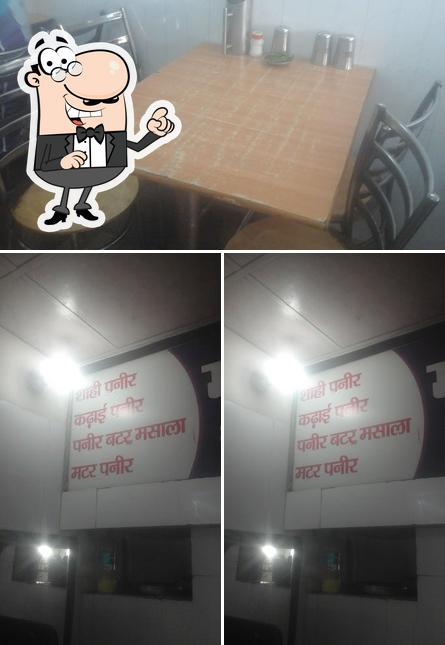 The interior of Manohar Restaurant