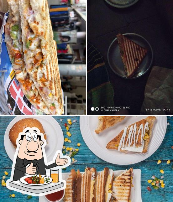 Food at Brother's Veg. Sandwiches