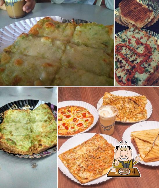 Get pizza at Danny's Coffee bar
