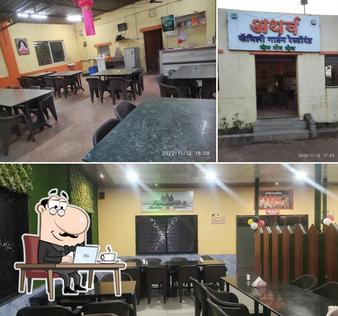 The interior of Atharva Hotel