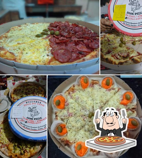 Escolha pizza no Pizzaria Toca do Tatu