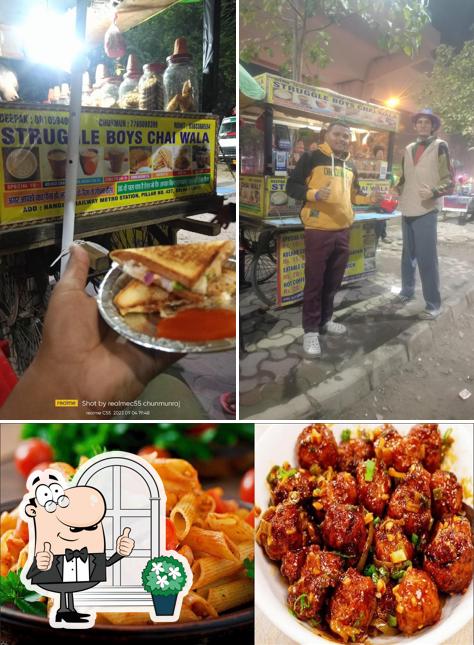 The image of exterior and food at Struggle boy's chai Wala - Best tea Shop and fast food noodles in nangloi