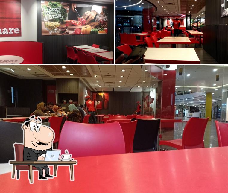 The interior of KFC