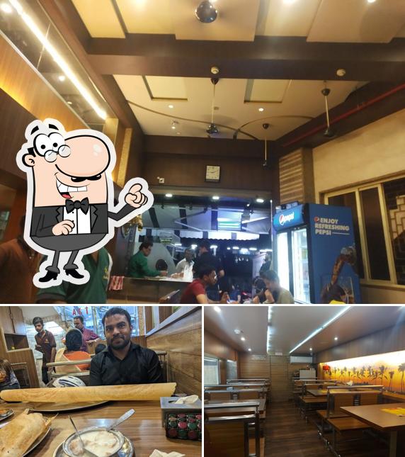 The interior of Hotel Aradhana Pure Veg