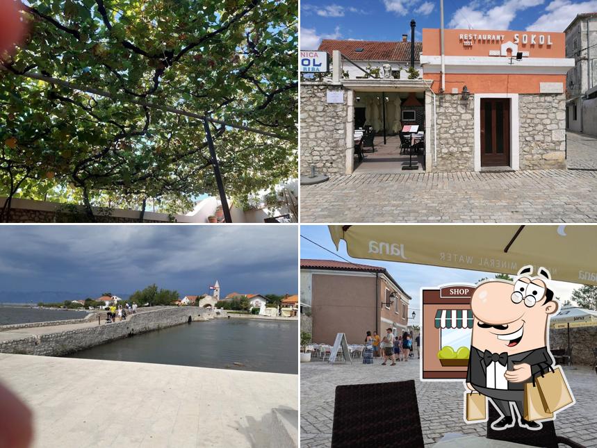 Goditi la vista dagli esterni di Restoran Sokol Nin
