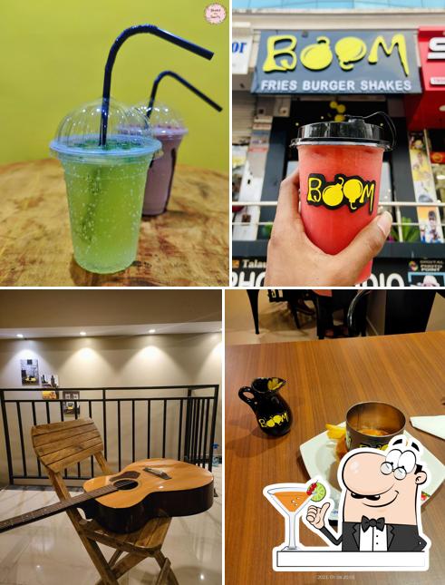 The photo of BOOM - Fries Burgers & Shakes’s drink and interior