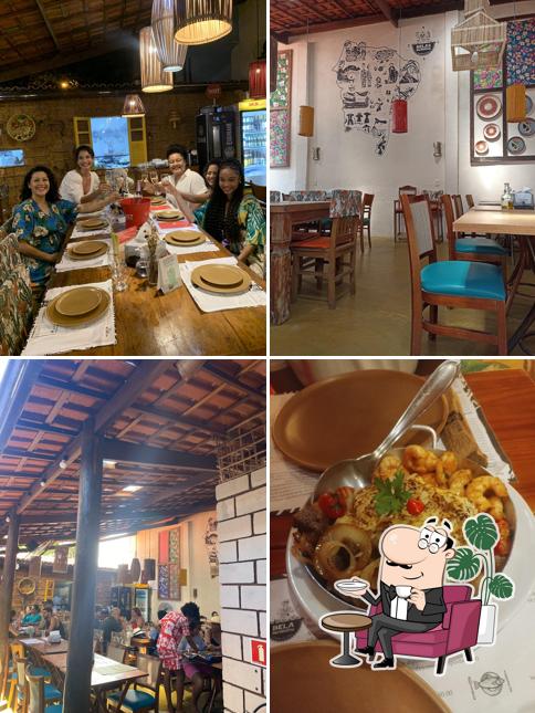 Sente em uma das mesas no Bela Nordestina