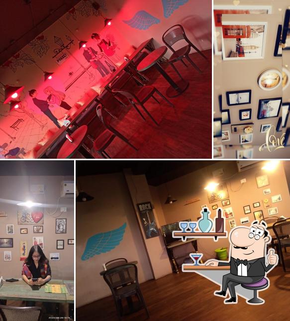 Take a seat at one of the tables at Pokket Cafe Bailey Road