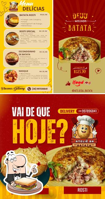 Sanduíches de queijo grelhado em Ateliê da Batata