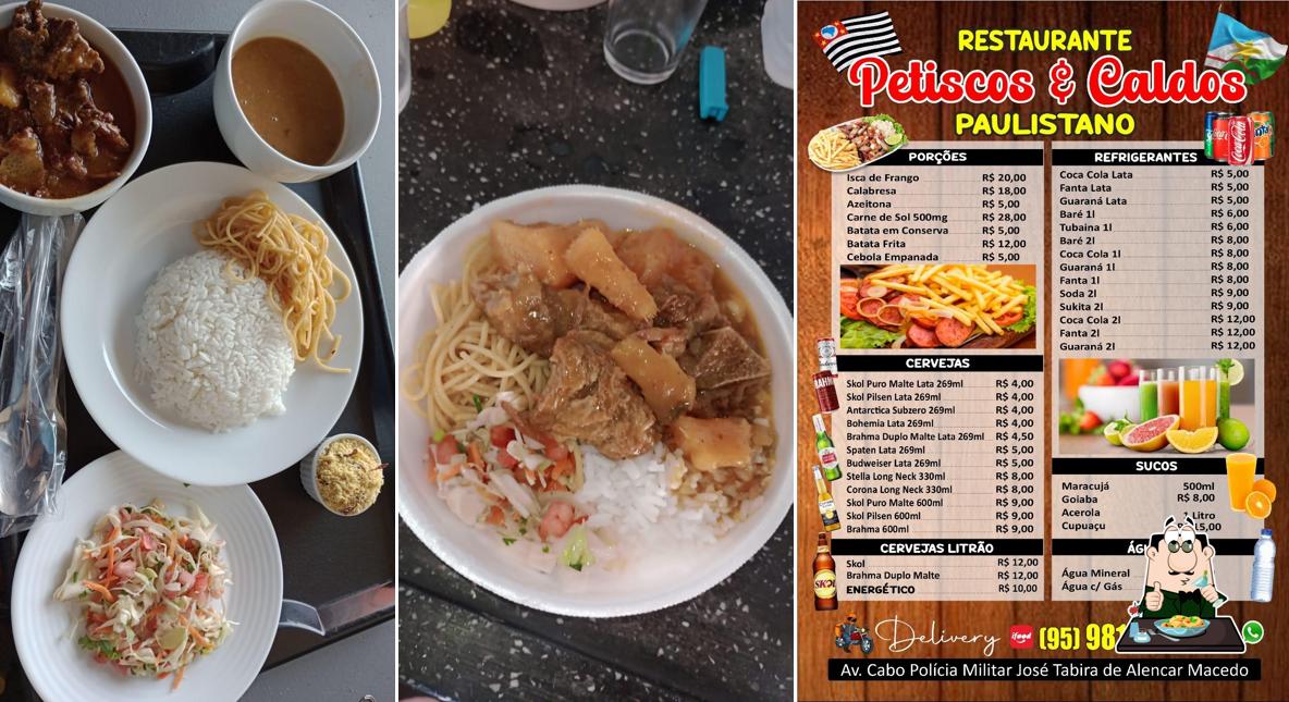 Comida em Restaurante Petiscos e caldos