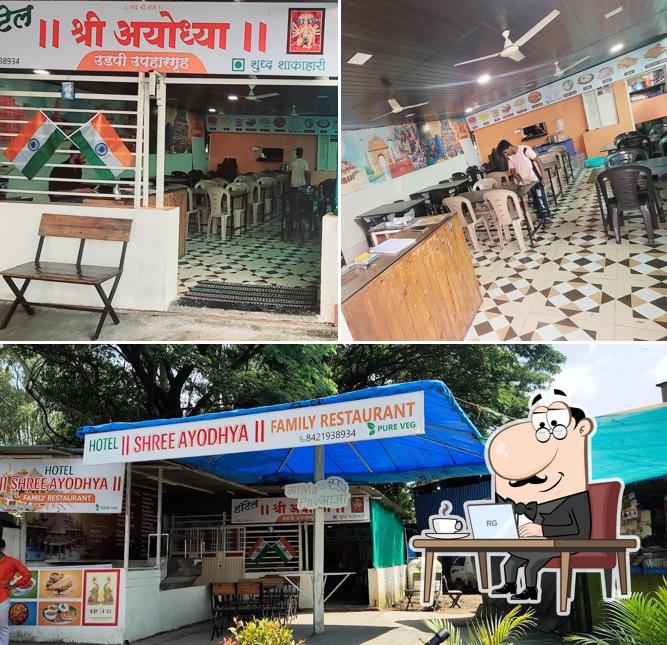 The interior of Hotel Shree Ayodhya